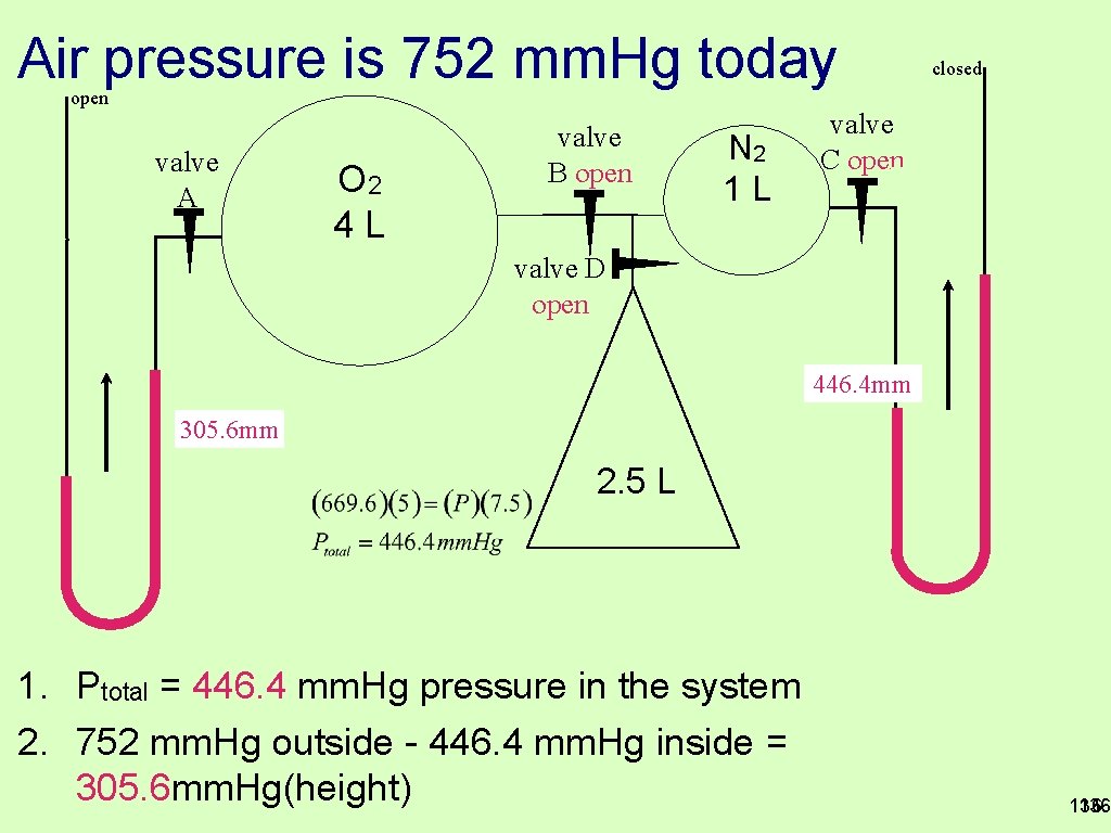 Air pressure is 752 mm. Hg today open valve A O 2 4 L