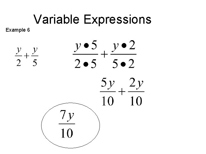 Variable Expressions Example 6 
