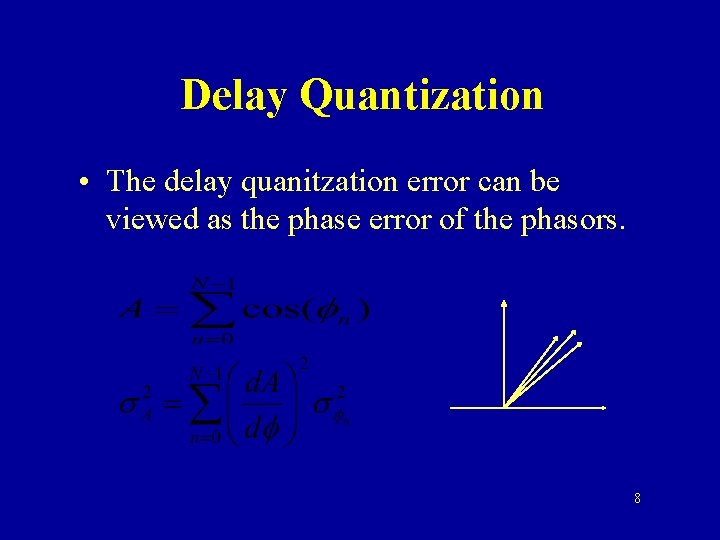 Delay Quantization • The delay quanitzation error can be viewed as the phase error