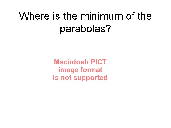 Where is the minimum of the parabolas? 