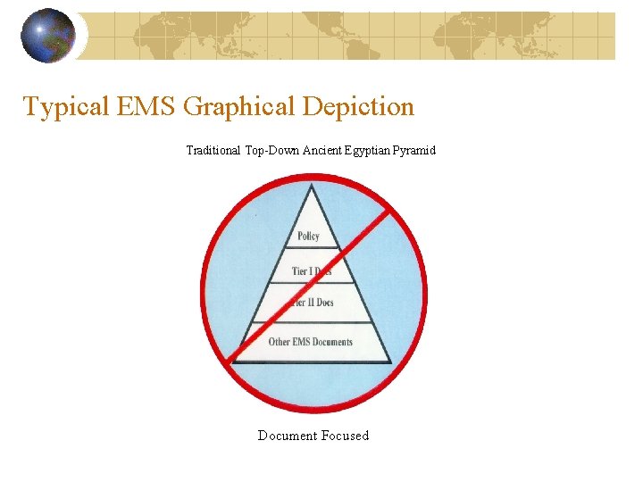 Typical EMS Graphical Depiction Traditional Top-Down Ancient Egyptian Pyramid Document Focused 