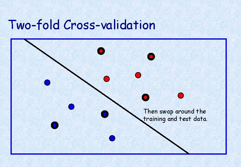 Two-fold Cross-validation Then swap around the training and test data. 