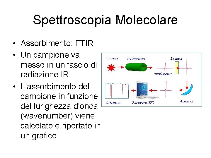 Spettroscopia Molecolare • Assorbimento: FTIR • Un campione va messo in un fascio di