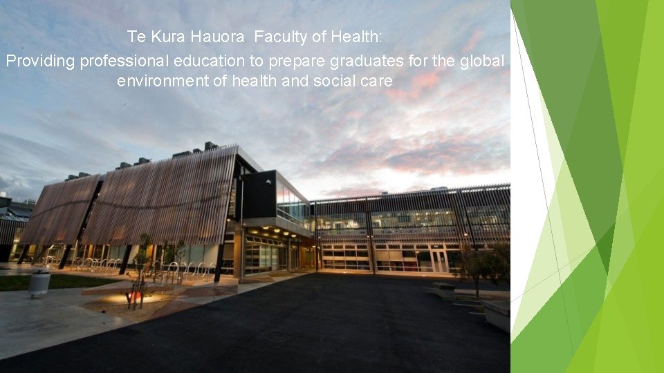 Te Kura Hauora Faculty of Health: Providing professional education to prepare graduates for the