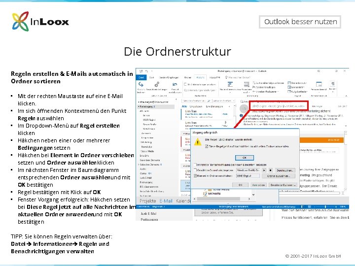 Outlook besser nutzen Die Ordnerstruktur Regeln erstellen & E-Mails automatisch in Ordner sortieren •