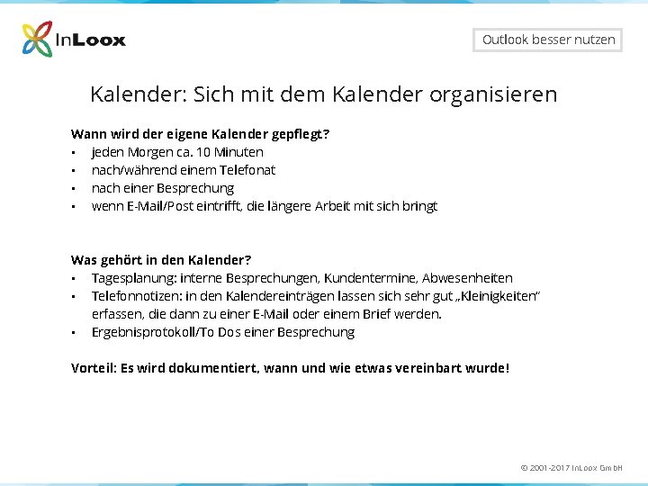 Outlook besser nutzen Kalender: Sich mit dem Kalender organisieren Wann wird der eigene Kalender