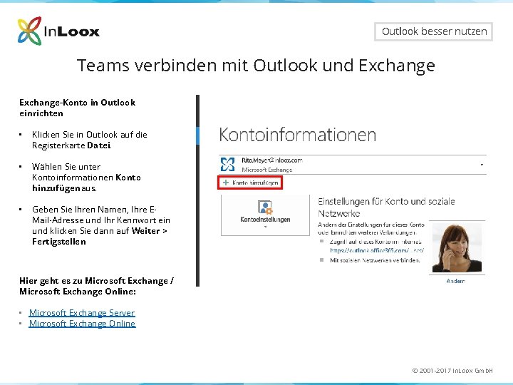 Outlook besser nutzen Teams verbinden mit Outlook und Exchange-Konto in Outlook einrichten • Klicken