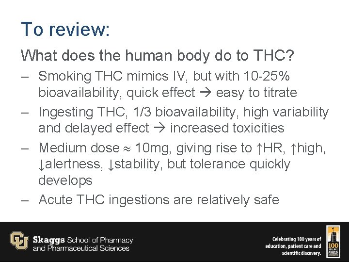 To review: What does the human body do to THC? – Smoking THC mimics