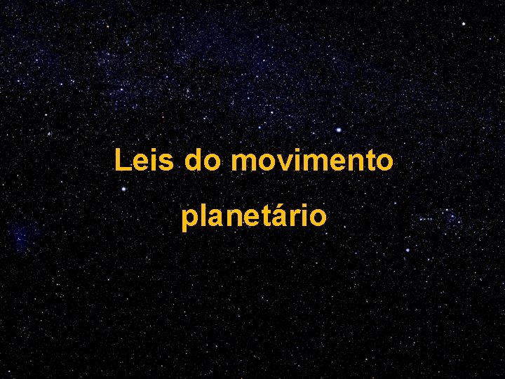 Leis do movimento planetário 