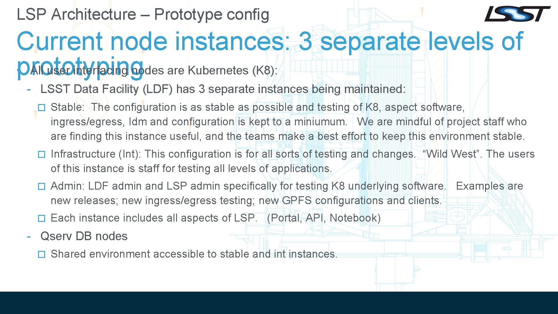 LSP Architecture – Prototype config Current node instances: 3 separate levels of • All LSP Architecture – Prototype config Current node instances: 3 separate levels of • All