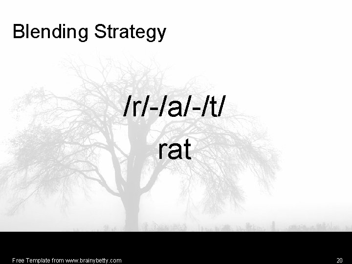 Blending Strategy /r/-/a/-/t/ rat Free Template from www. brainybetty. com 20 