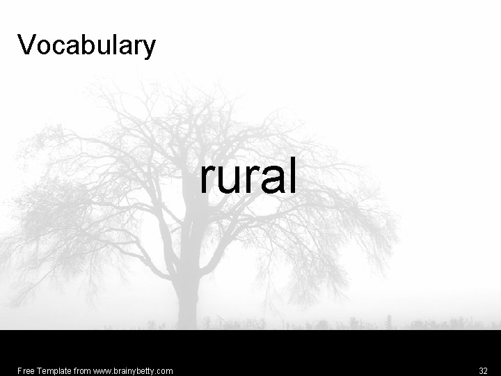 Vocabulary rural Free Template from www. brainybetty. com 32 