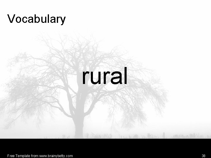 Vocabulary rural Free Template from www. brainybetty. com 38 