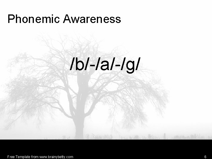 Phonemic Awareness /b/-/a/-/g/ Free Template from www. brainybetty. com 6 