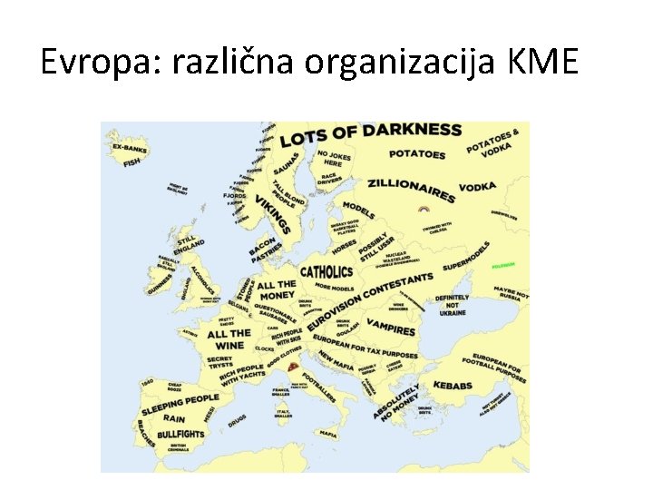 Evropa: različna organizacija KME 