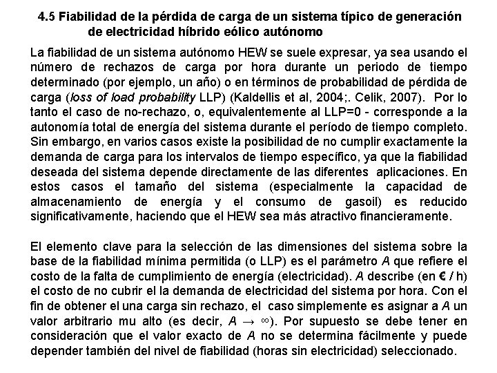 4. 5 Fiabilidad de la pérdida de carga de un sistema típico de generación