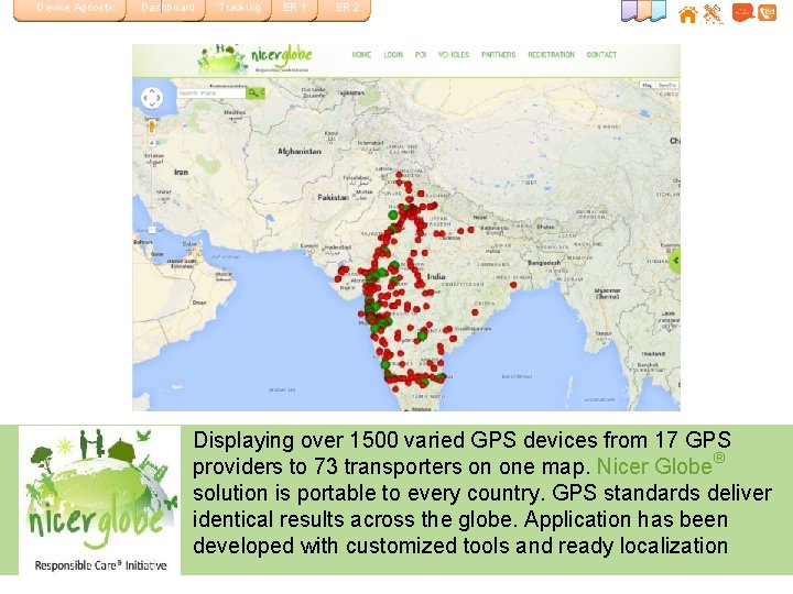 Device Agnostic Dashboard Tracking ER 1 ER 2 Displaying over 1500 varied GPS devices