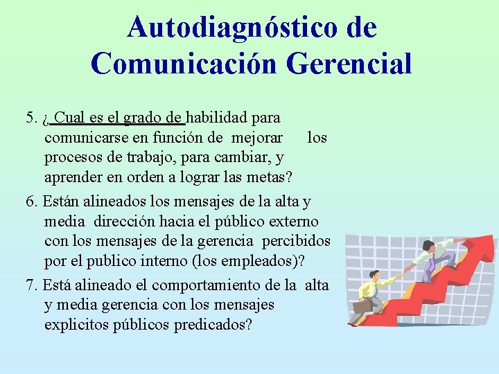 Autodiagnóstico de Comunicación Gerencial 5. ¿ Cual es el grado de habilidad para comunicarse
