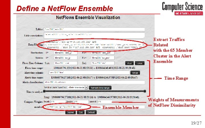 Define a Net. Flow Ensemble Extract Traffics Related with the 65 Member Cluster in