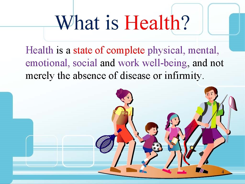 What is Health? Health is a state of complete physical, mental, emotional, social and