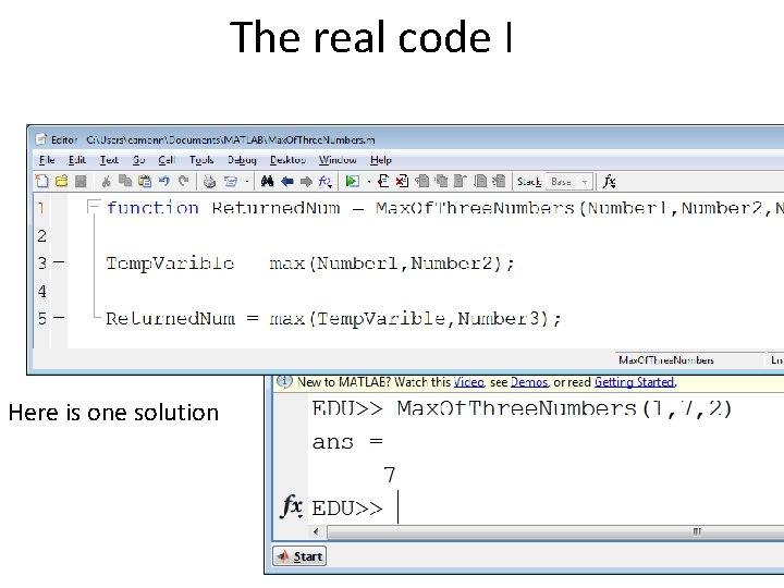 The real code I Here is one solution 
