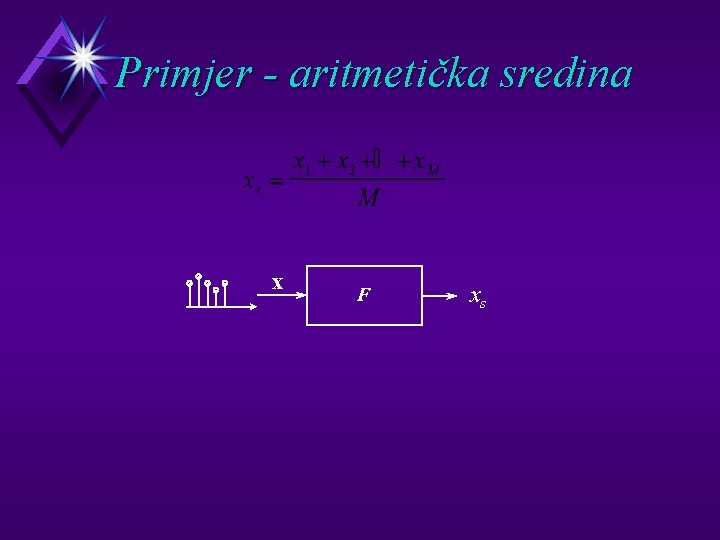 Primjer - aritmetička sredina x F xs 