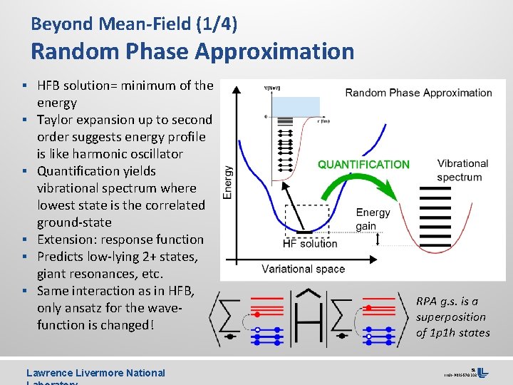 Beyond Mean-Field (1/4) Random Phase Approximation § HFB solution= minimum of the § §