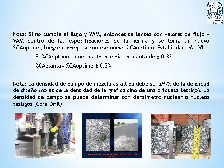 Nota: Si no cumple el flujo y VAM, entonces se tantea con valores de