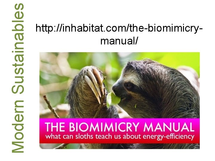 Modern Sustainables http: //inhabitat. com/the-biomimicrymanual/ 