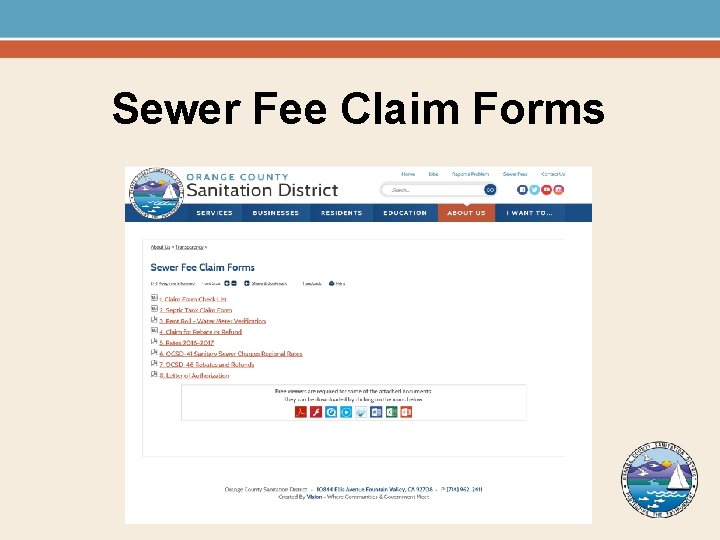 Sewer Fee Claim Forms 