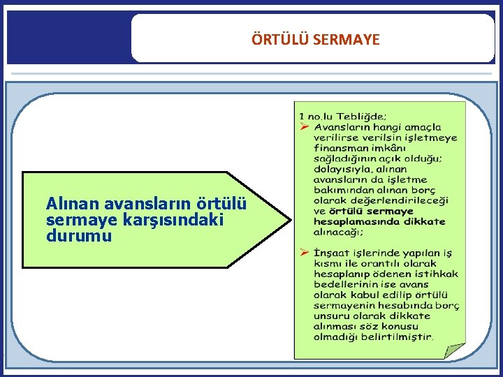  ÖRTÜLÜ SERMAYE Alınan avansların örtülü sermaye karşısındaki durumu 136 