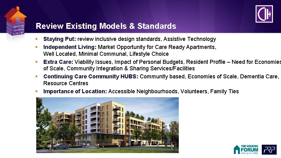 Review Existing Models & Standards § § § Staying Put: review inclusive design standards,