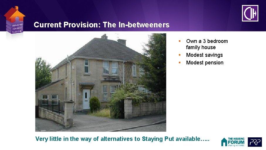 Current Provision: The In-betweeners § § § Own a 3 bedroom family house Modest