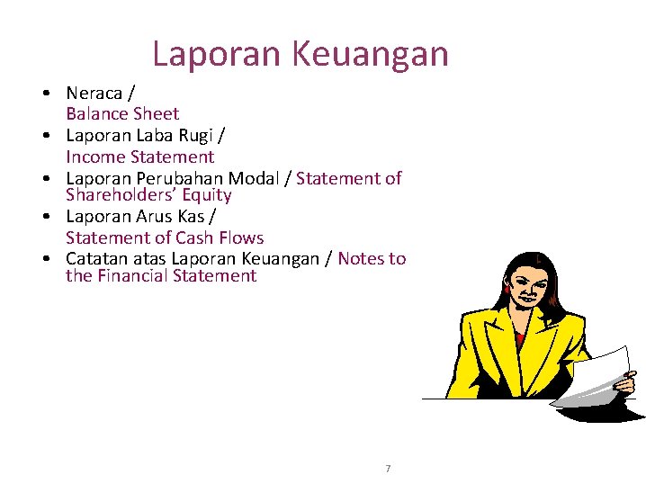 Laporan Keuangan • Neraca / Balance Sheet • Laporan Laba Rugi / Income Statement