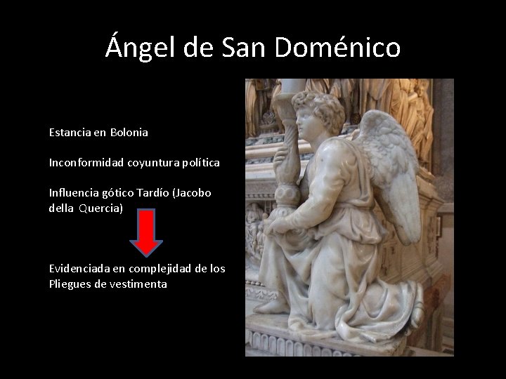 Ángel de San Doménico Estancia en Bolonia Inconformidad coyuntura política Influencia gótico Tardío (Jacobo