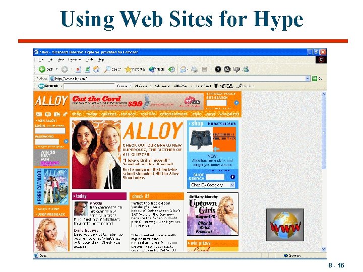 Using Web Sites for Hype 8 - 16 
