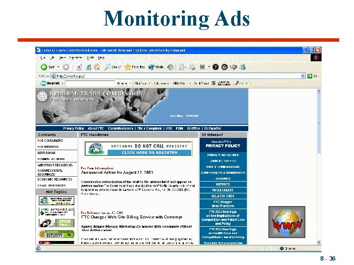 Monitoring Ads 8 - 36 