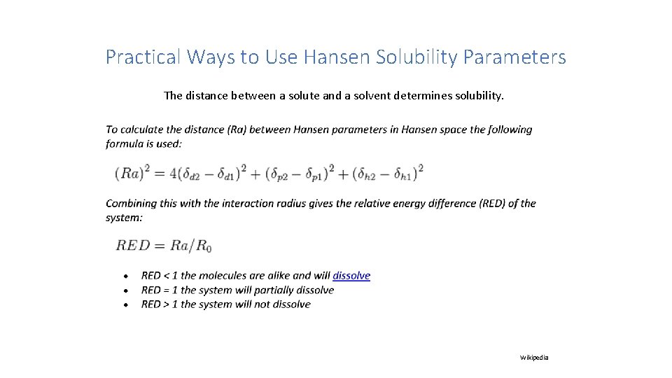 Practical Ways to Use Hansen Solubility Parameters The distance between a solute and a