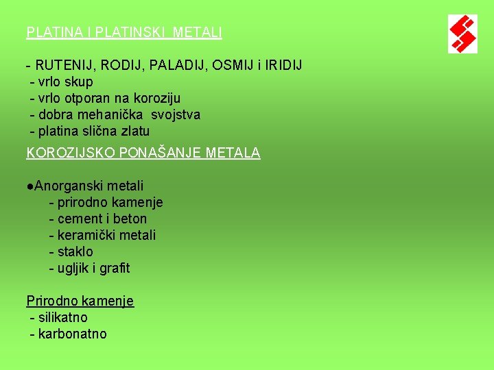 PLATINA I PLATINSKI METALI - RUTENIJ, RODIJ, PALADIJ, OSMIJ i IRIDIJ - vrlo skup