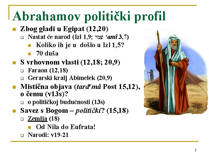 Abrahamov politički profil n Zbog gladi u Egipat (12, 20) q Nastat će narod