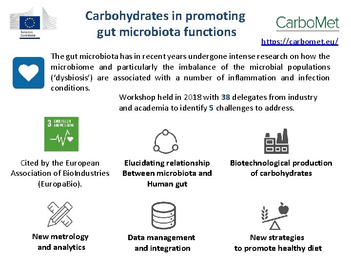 Carbohydrates in promoting gut microbiota functions https: //carbomet. eu/ The gut microbiota has in