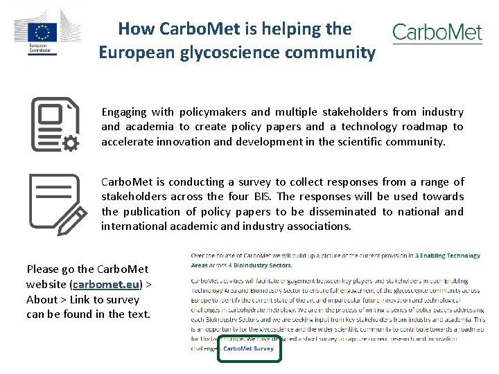 How Carbo. Met is helping the European glycoscience community Engaging with policymakers and multiple