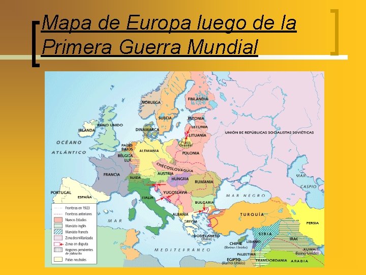 Mapa de Europa luego de la Primera Guerra Mundial 