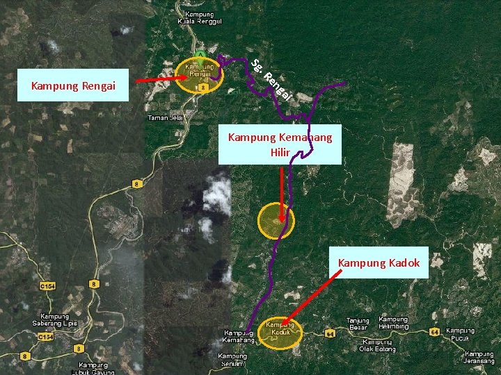 Sg i ga en . R Kampung Rengai Kampung Kemahang Hilir Kampung Kadok 