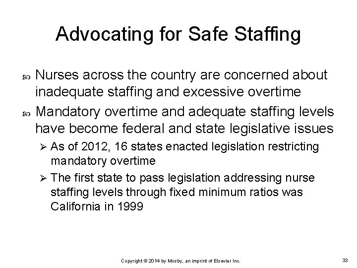 Advocating for Safe Staffing Nurses across the country are concerned about inadequate staffing and