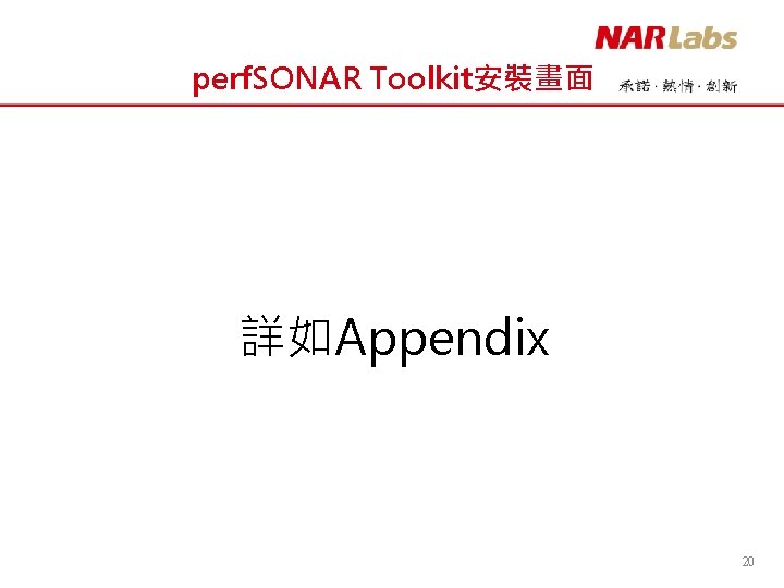 perf. SONAR Toolkit安裝畫面 詳如Appendix 20 