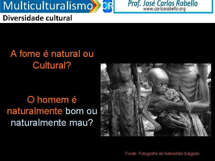 Multiculturalismo Diversidade cultural A fome é natural ou Cultural? O homem é naturalmente bom