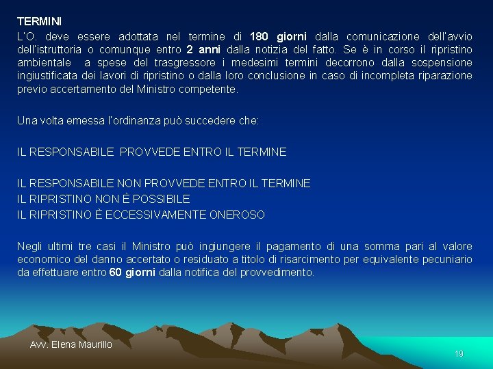 TERMINI L’O. deve essere adottata nel termine di 180 giorni dalla comunicazione dell’avvio dell’istruttoria