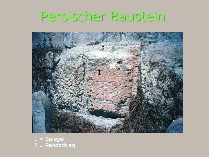 Persischer Baustein RL 1 = Spiegel 2 = Randschlag 