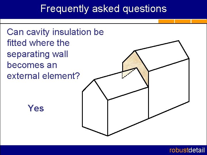 Frequently asked questions Can cavity insulation be fitted where the separating wall becomes an